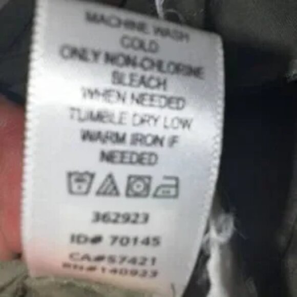 LOFT Utility Jacket Military Green Cotton Full Zip Cinched - L - Picture 6 of 7